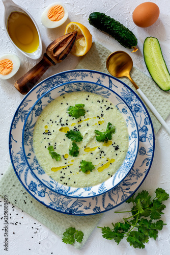 Cold cucumber soup.