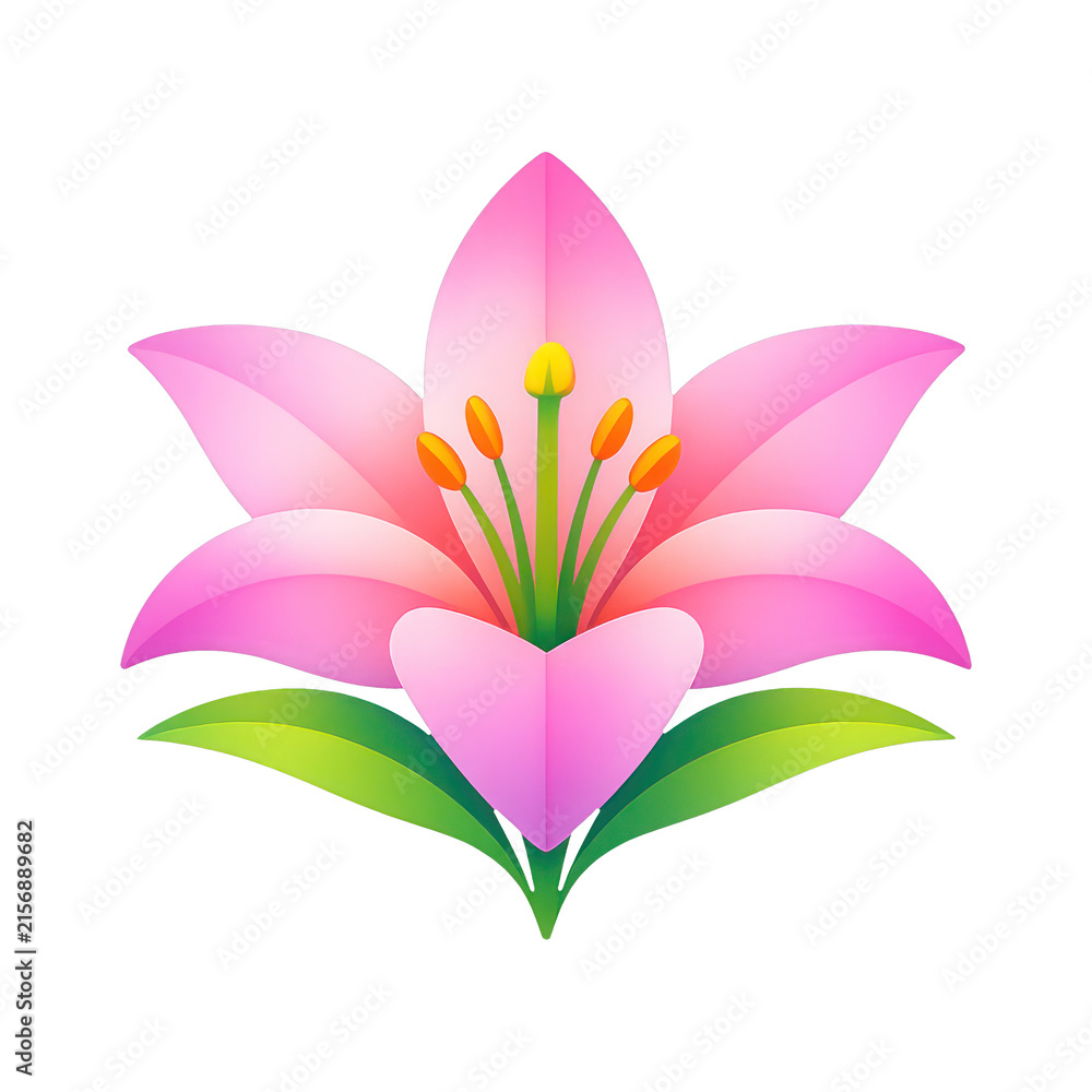 Fototapeta premium PNG Vibrant pink lily illustration