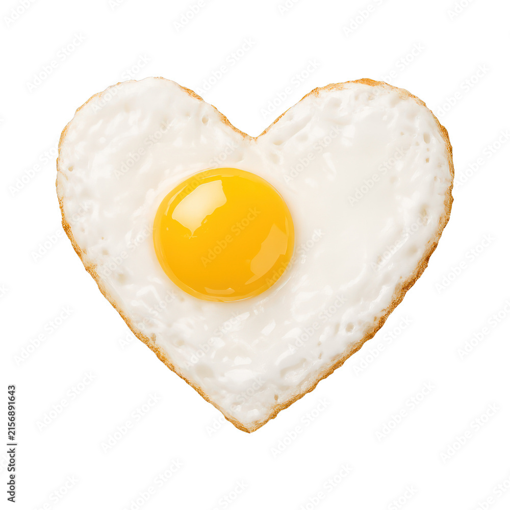 Fototapeta premium PNG Heart-shaped fried egg love