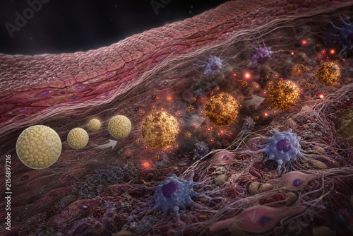 Oxidized LDL Formation Within Artery Wall Illustration