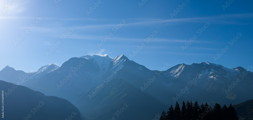 Naklejka premium Snowy peak of my Montblanc mountain 