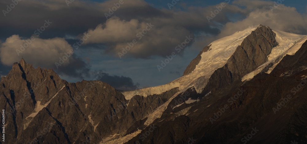 Naklejka premium Snowy peak of my Montblanc mountain 