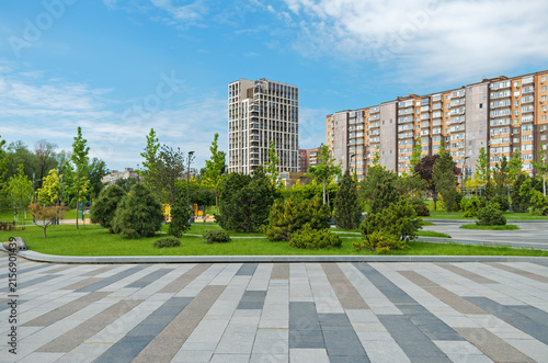 Landscape design in the urban park area