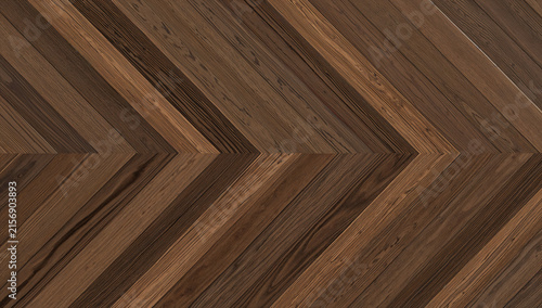 Rich dark wood planks arranged in a classic chevron pattern