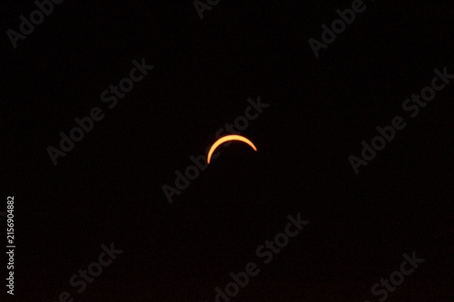 Canvastavla Very Thin Solar Crescent During Partial Eclipse in Fleurie, Beaujolais