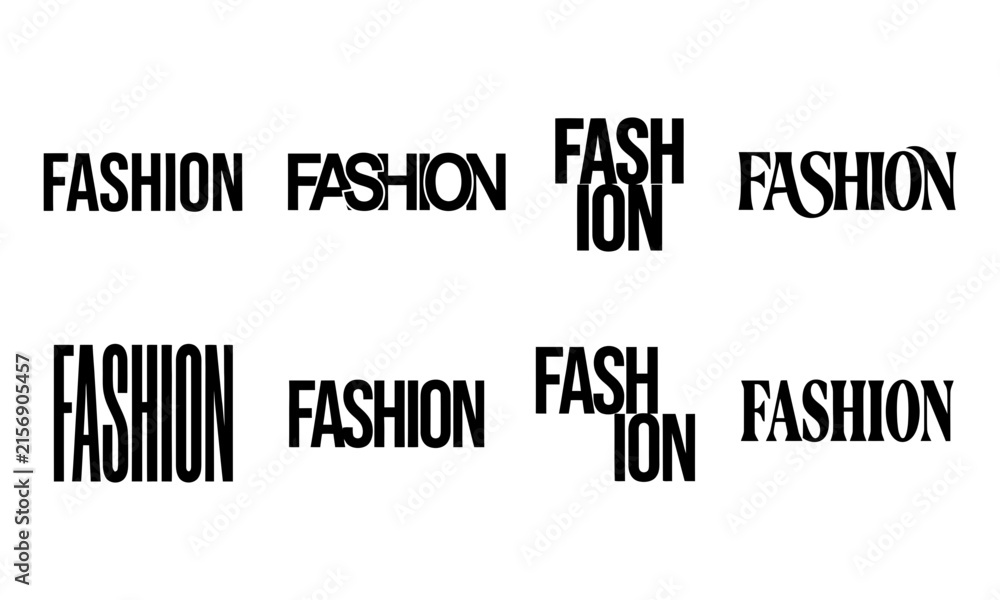 Obraz premium Set of creative typography logo designs for the word fashion