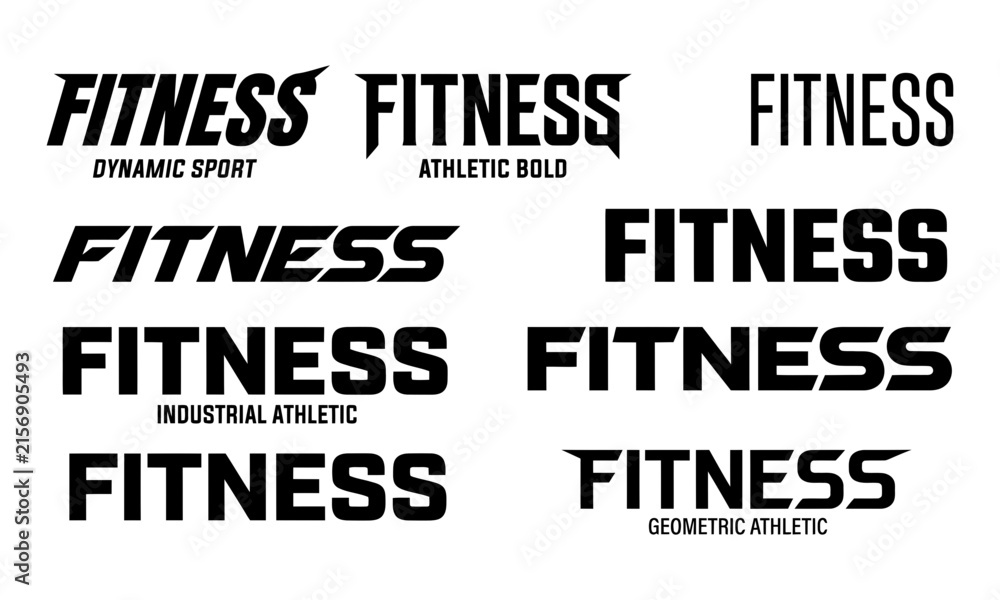 Obraz premium Set of fitness logos and typography designs