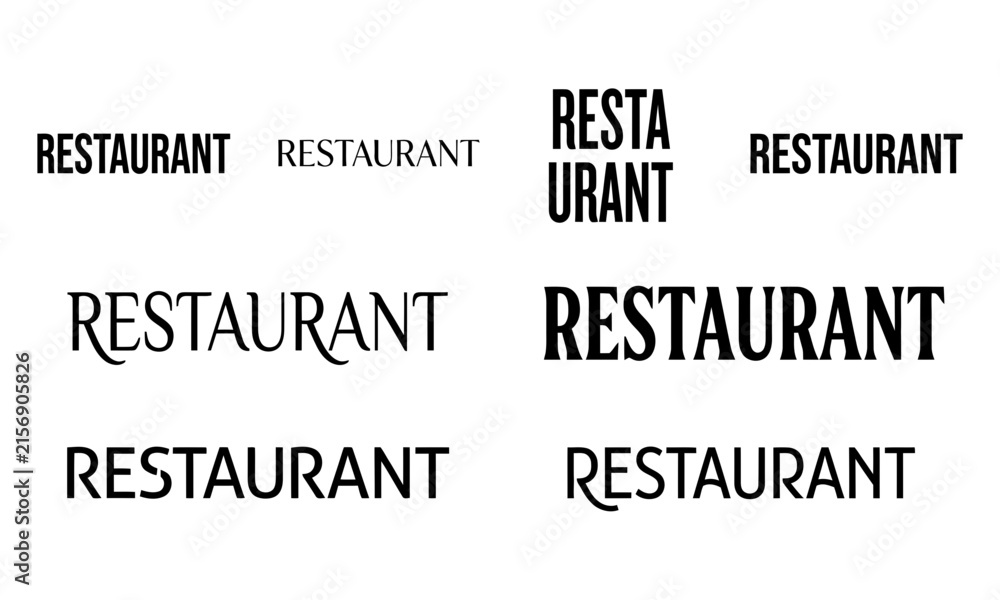 Fototapeta premium Set of various restaurant typography logo designs