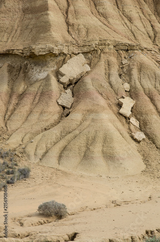 The base of Castildetierra hill, semi-desert Bardenas Reales, Spain
