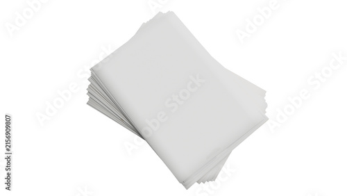 A stack of blank white sheets of paper arranged neatly.