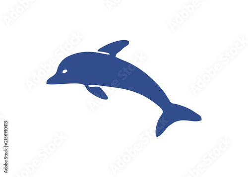 Minimalist Solid Dolphin Marine Animal Ocean Wildlife Icon PNG