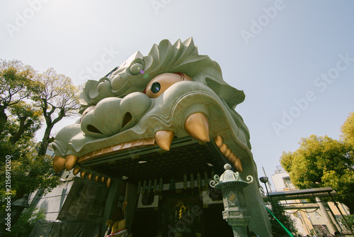  Lion Buddist temple Pagoda at the Namba Shrine in Osaka Japan