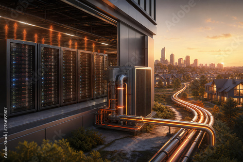 Server Waste Heat Reuse for Residential District Heating
