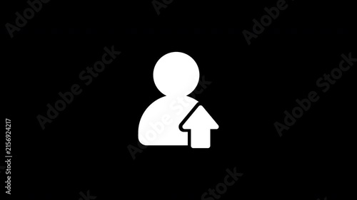 White User Upload Account Icon Loop Transparent Background With Alpha Channel