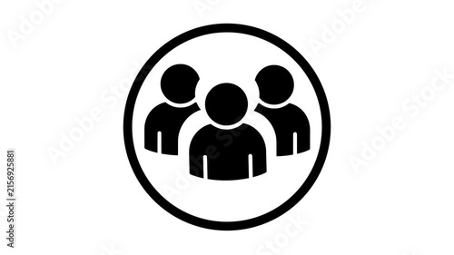 Group of people icon motion loop for user interface and team management