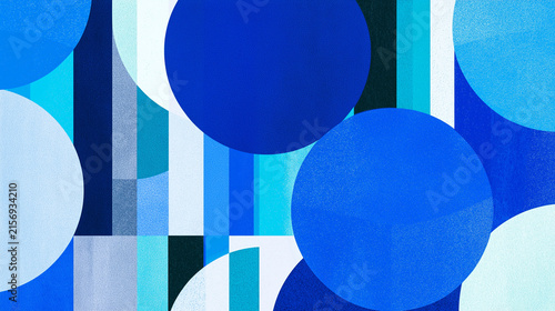 Blue Geometric Circle Pattern Background with Modern Abstract Design