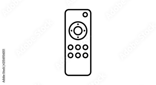 Simple remote control icon on white background, minimalist vector illustration