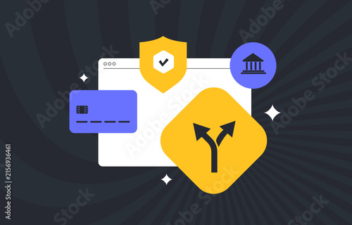 Фотография Payment orchestration routes transactions across banks and financial providers with secure processing
