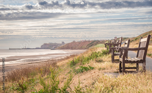 empty beach in the morning near Whitby