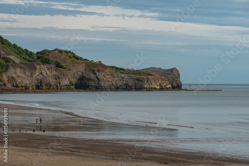view of the beach at Sandsend, Whitby, North Yorkshire