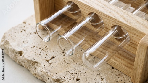 Glass Test Tubes In Rack For Back To School Education Concept