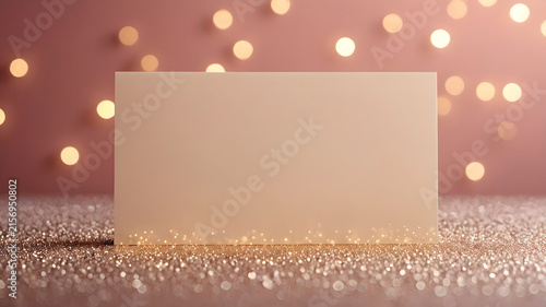 Modern Greeting Card Mockup with Bokeh Light Background