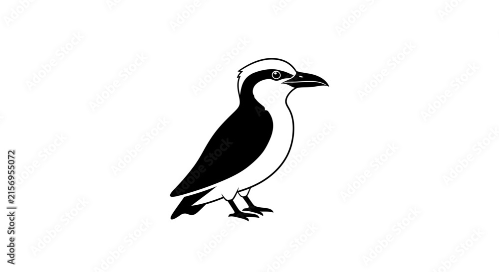 Fototapeta premium Stylized Bird Silhouette Vector Art on White Background