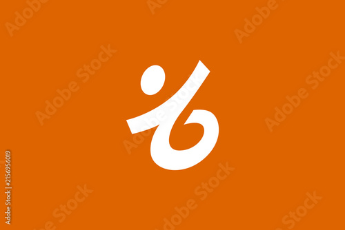 Abstract human figure logo in a flat vector design style.
