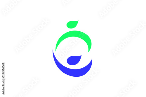 Letter C logo with a family care symbol icon in a flat vector design style.
