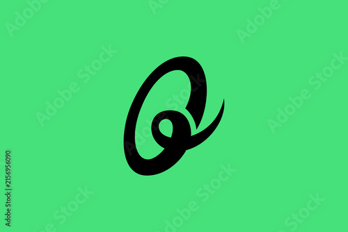 Letter Q logo in a flat lettering typographic vector design style.