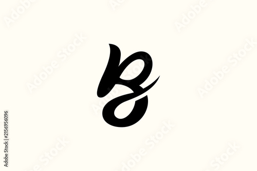 Letter B logo in a typographic style, vector design.