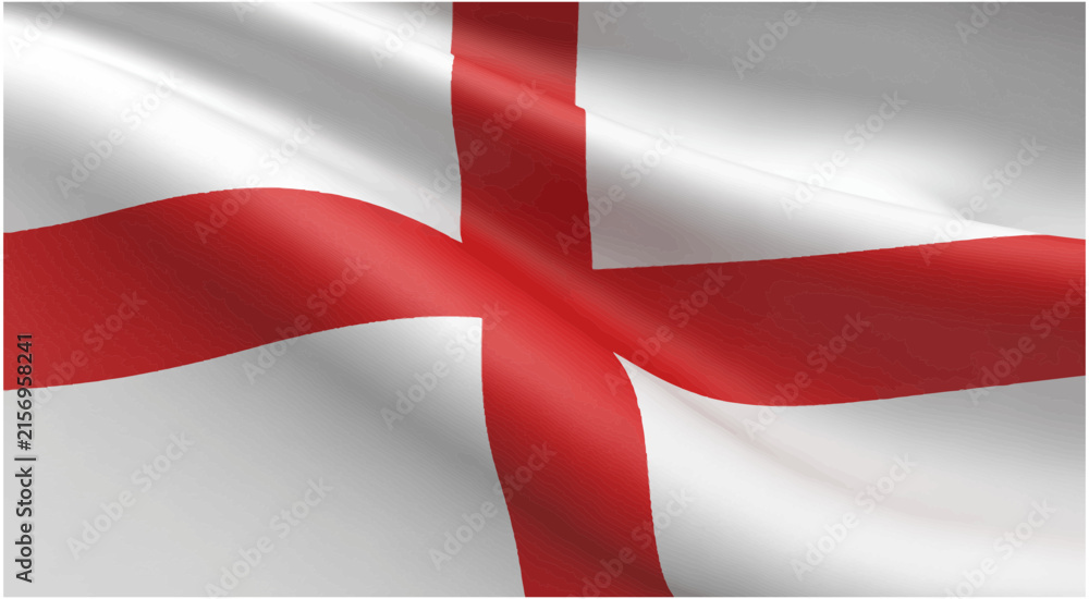 Fototapeta premium Waving english national flag graphic vector illustration