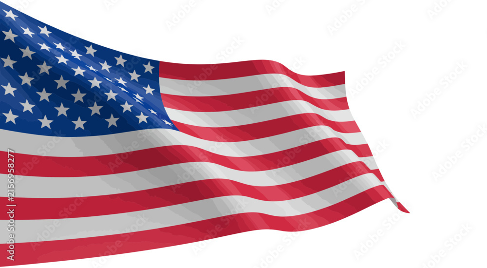 Fototapeta premium Waving united states flag national vector illustration