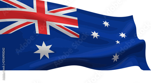 Waving flag of australia with stars vector illustration