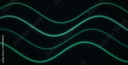 Neon green wavy stripes on black background, seamless pattern, style neon green stripes wavy lines digital abstract background