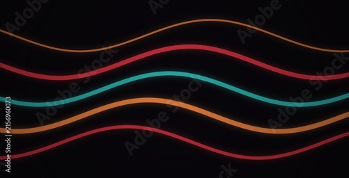 Vibrant wavy gradient stripes in red, teal, yellow, and black, abstract background, texture wavy stripes