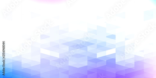 Abstract geometric triangle pattern background with pastel purple blue and pink light gradient