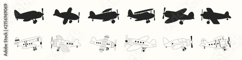 Bild auf Leinwand Vintage Airplane Collection