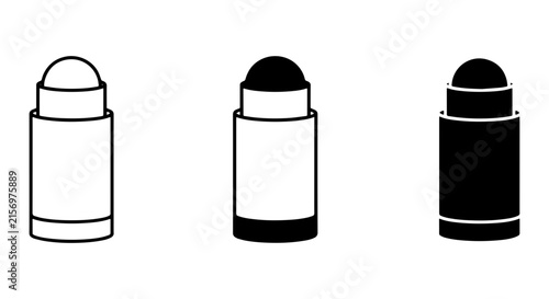Deodorant Stick Icons, Roll-On Antiperspirant Vector Graphics, Personal Care Product Symbols