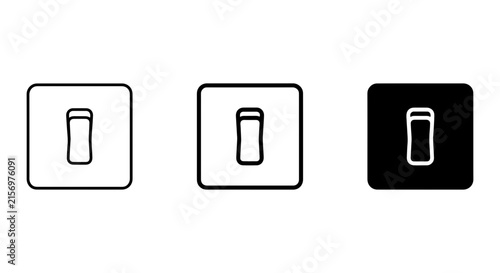 Simple Toggle Switch Icons, Power Button Symbols, On Off Control Vector Graphics