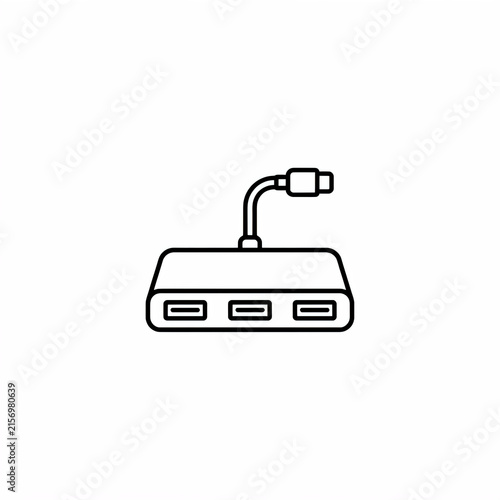USB Hub Outline Icon