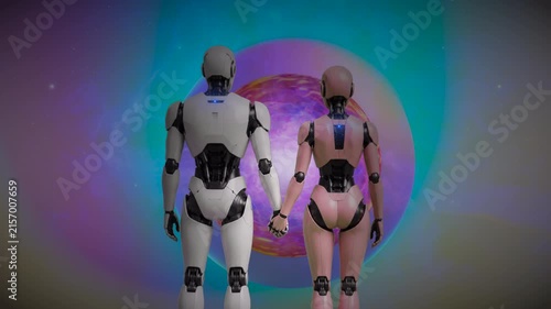 Robots holding hands