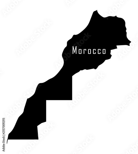 Morocco Silhouette Map Vector Isolated on Transparent Background
