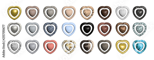 Collection of Ornate Heart Shaped Decorative Icons