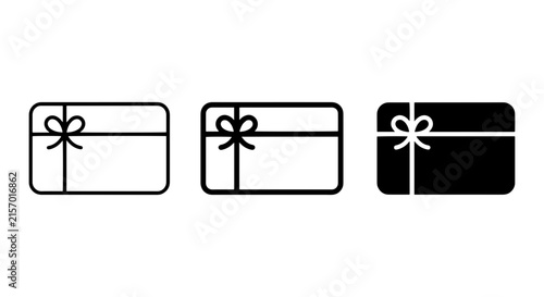 Gift Card Icons, Present Voucher Symbols, Reward Card Graphics, Shopping Card Vector Set