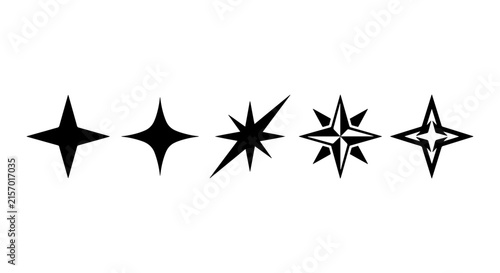 Sparkle Starburst Icons, Star Shapes, Glitter Accents, Celestial Elements, Vector Graphics