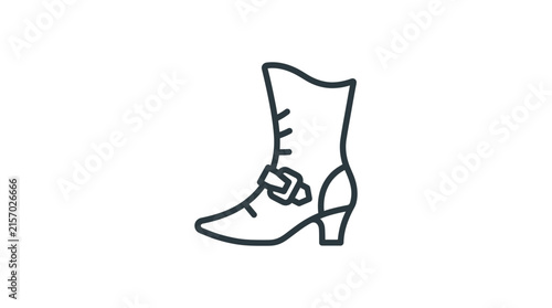 Vintage Boot Outline Vector Illustration