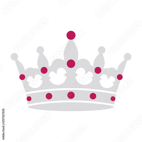Obraz na płótnie Crown with red jewels on white background royalty symbol