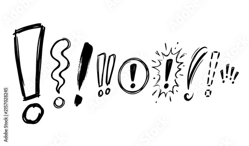 Konstfotografi Expressive Hand Sketched Exclamation Punctuation Banner Vector Set