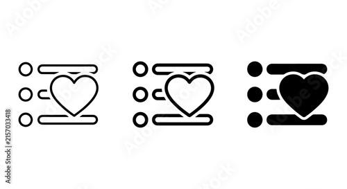 Canvastavla Favorite List Icons, Heart Symbol Collection, User Interface Elements, Vector Se